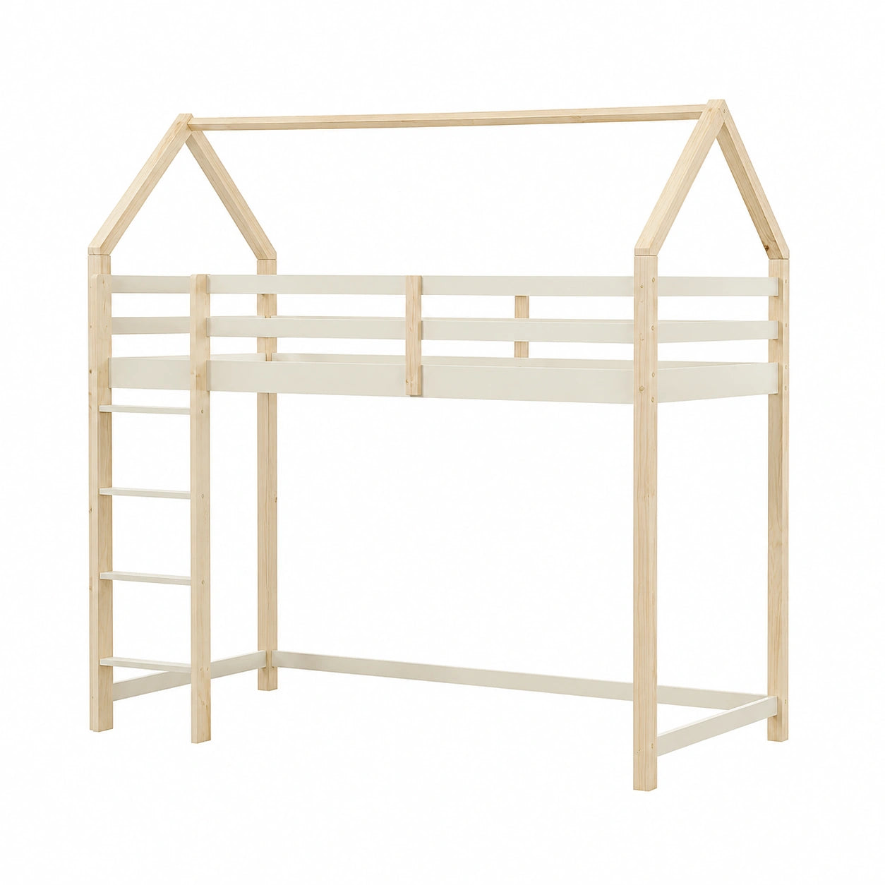 Lit gain de place, coloris beige et naturel, 90 x 190 cm, pour la chambre