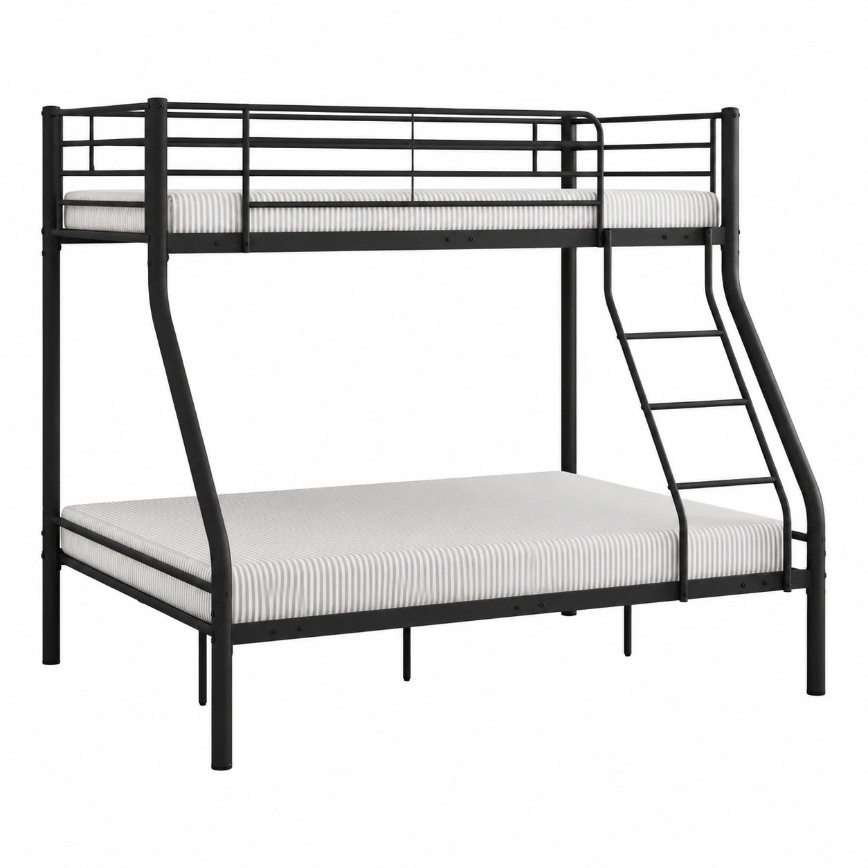Lit gain de place, 3 places, en métal, coloris noir, 90 x 190 cm, pour la chambre