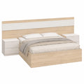 Lit, coloris blanc et naturel, 96 x 248 x 195,4 cm, pour la chambre