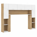 Lit, avec rangement, coloris blanc, pour la chambre
