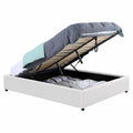 Lit coffre, avec sommier, 140 x 190 cm, coloris blanc, pour la chambre
