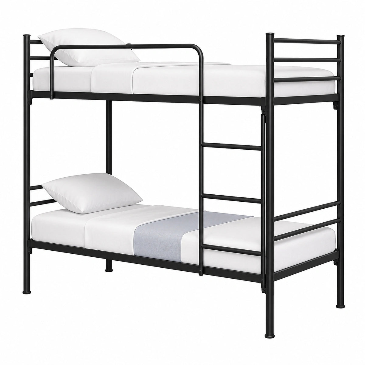 Lit, modulable, en acier, coloris noir, 80 x 190 cm, pour la chambre