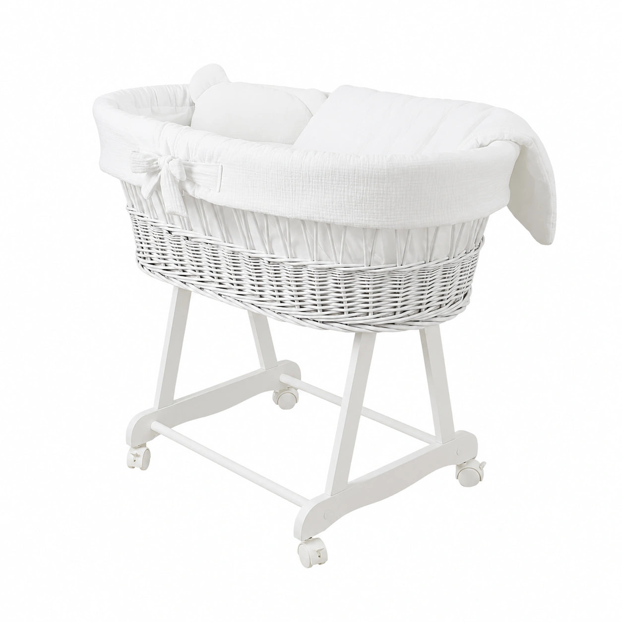 Matelas, sur roulettes, coloris blanc, 4 pièces, pour la chambre
