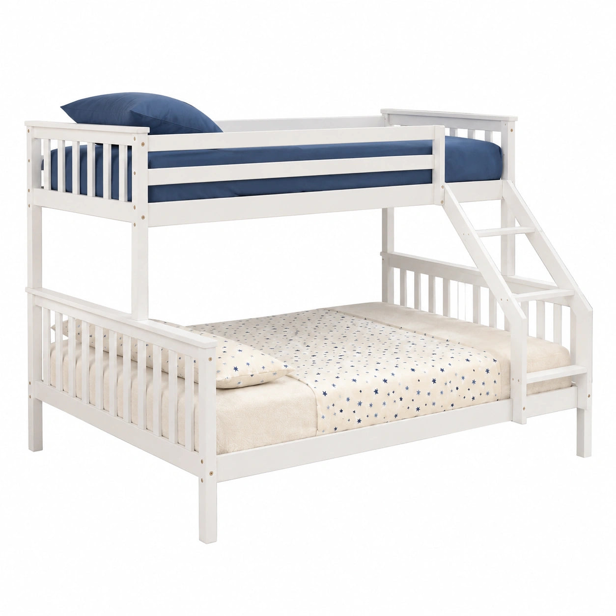 Lit gain de place, avec barrière, coloris blanc, 90 x 190 cm, pour la chambre
