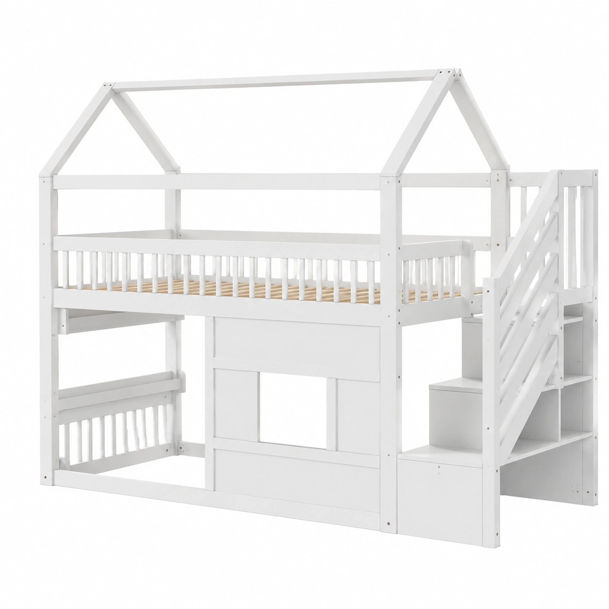 Lit gain de place, avec rangement, 90 x 200 cm, pour la chambre